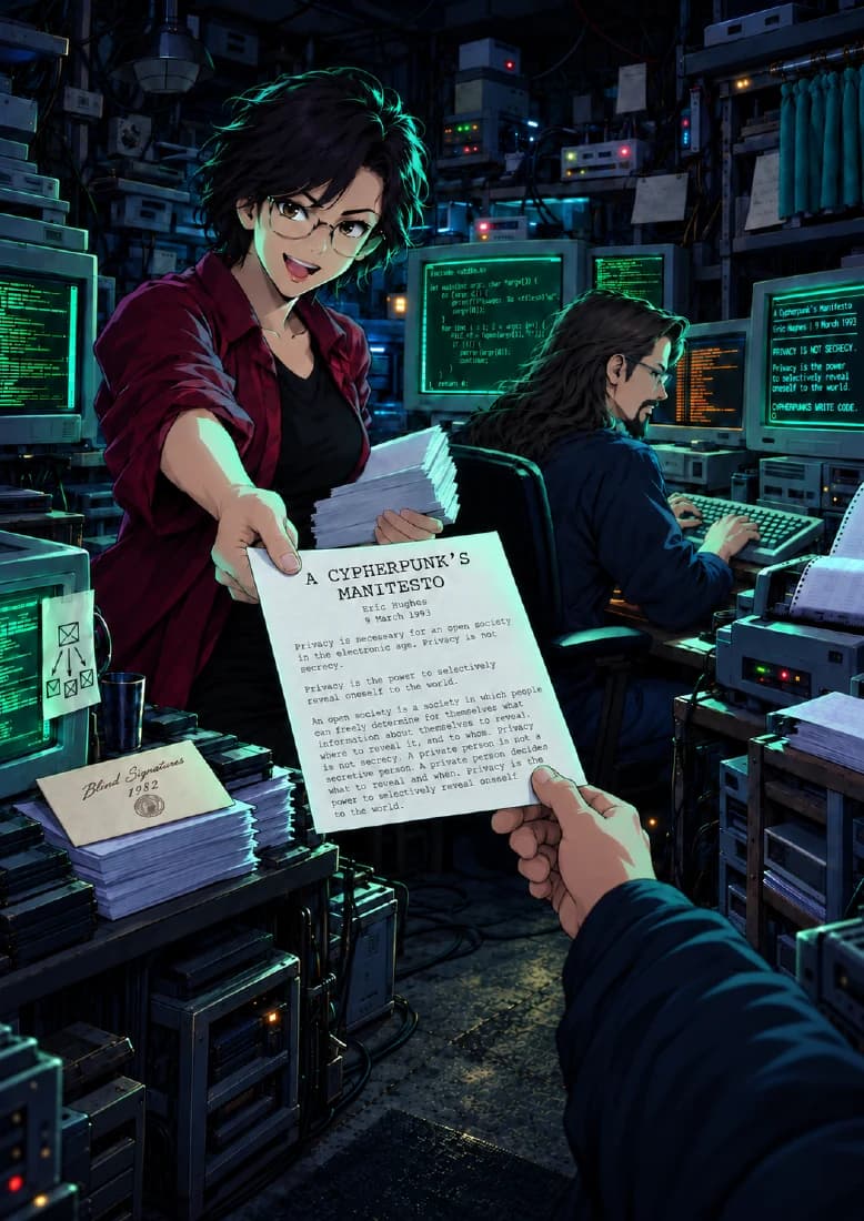 Cypherpunk Manifesto companion book page 1, full artwork