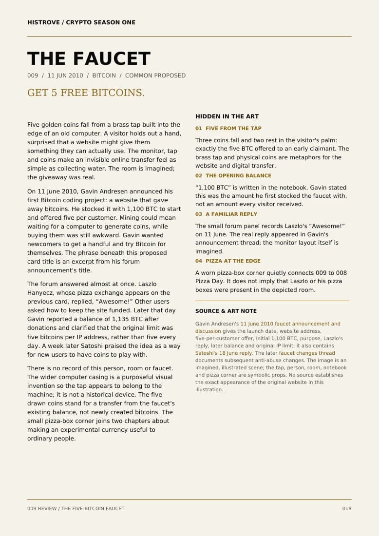 The Faucet companion book page 2, history and details