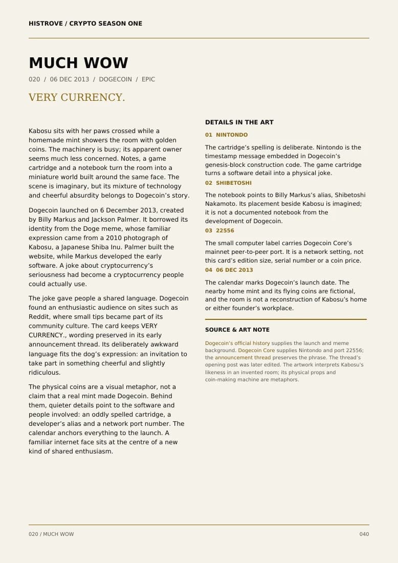 Much Wow companion book page 2, history and details