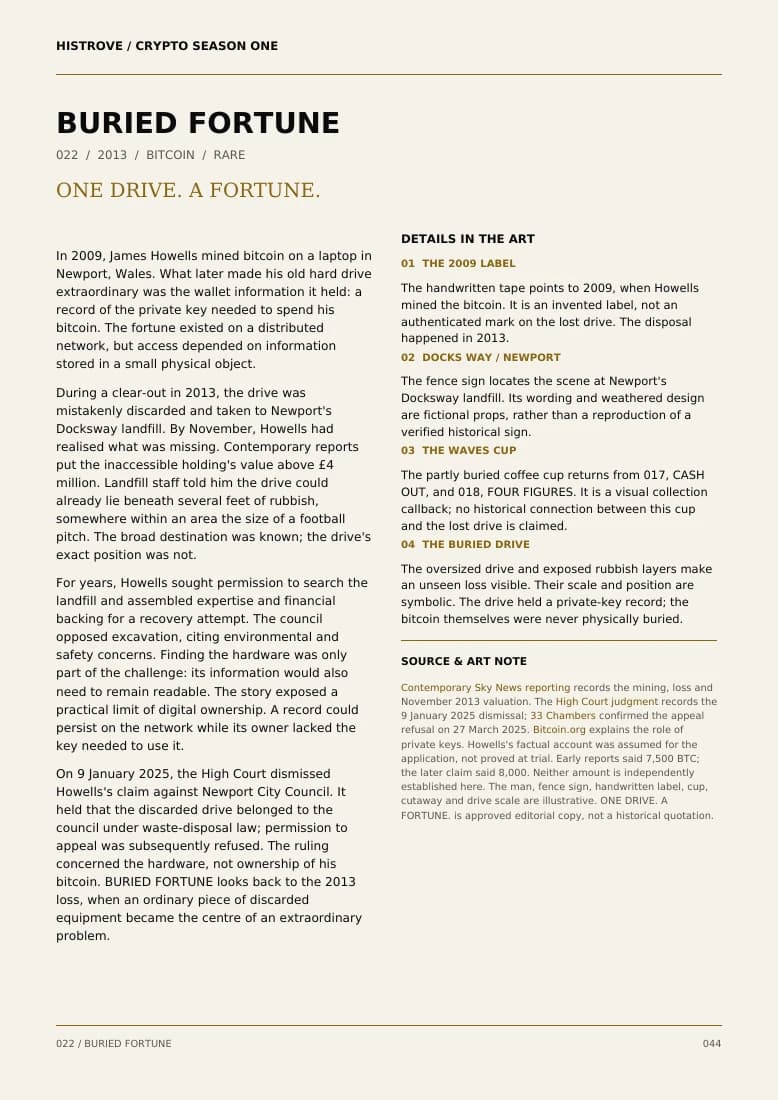 Buried Fortune companion book page 2, history and details