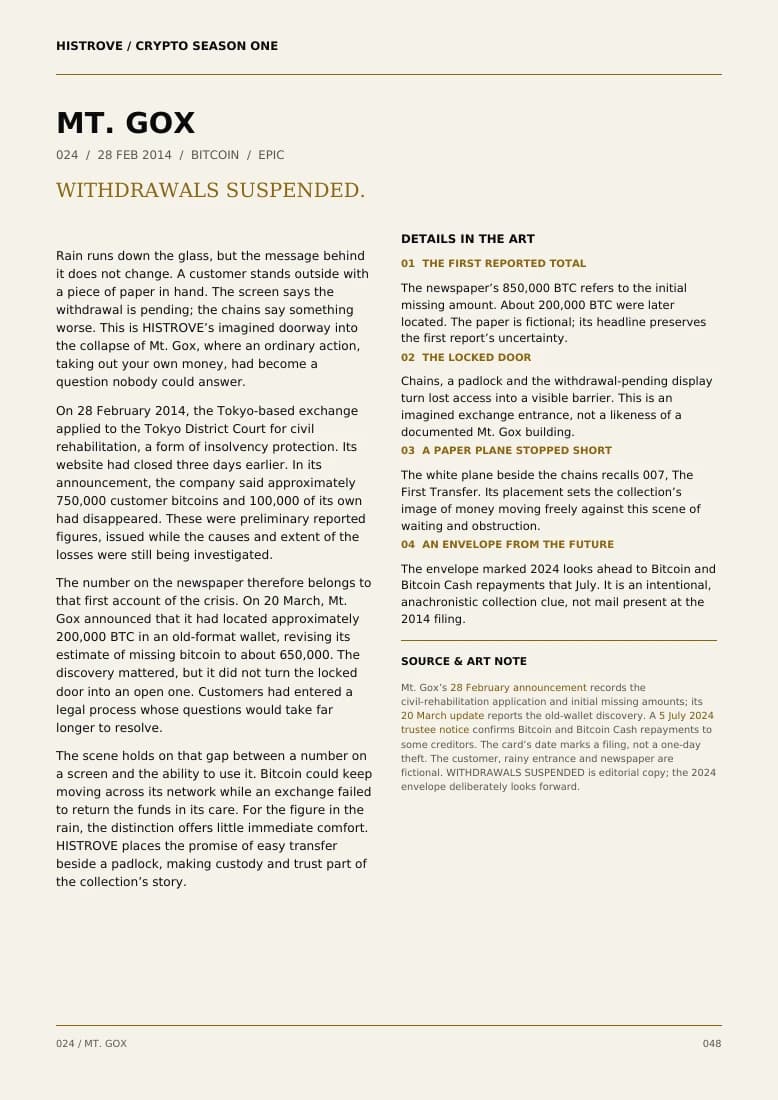 Mt. Gox companion book page 2, history and details