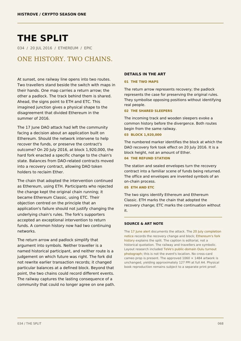 The Split companion book page 2, history and details