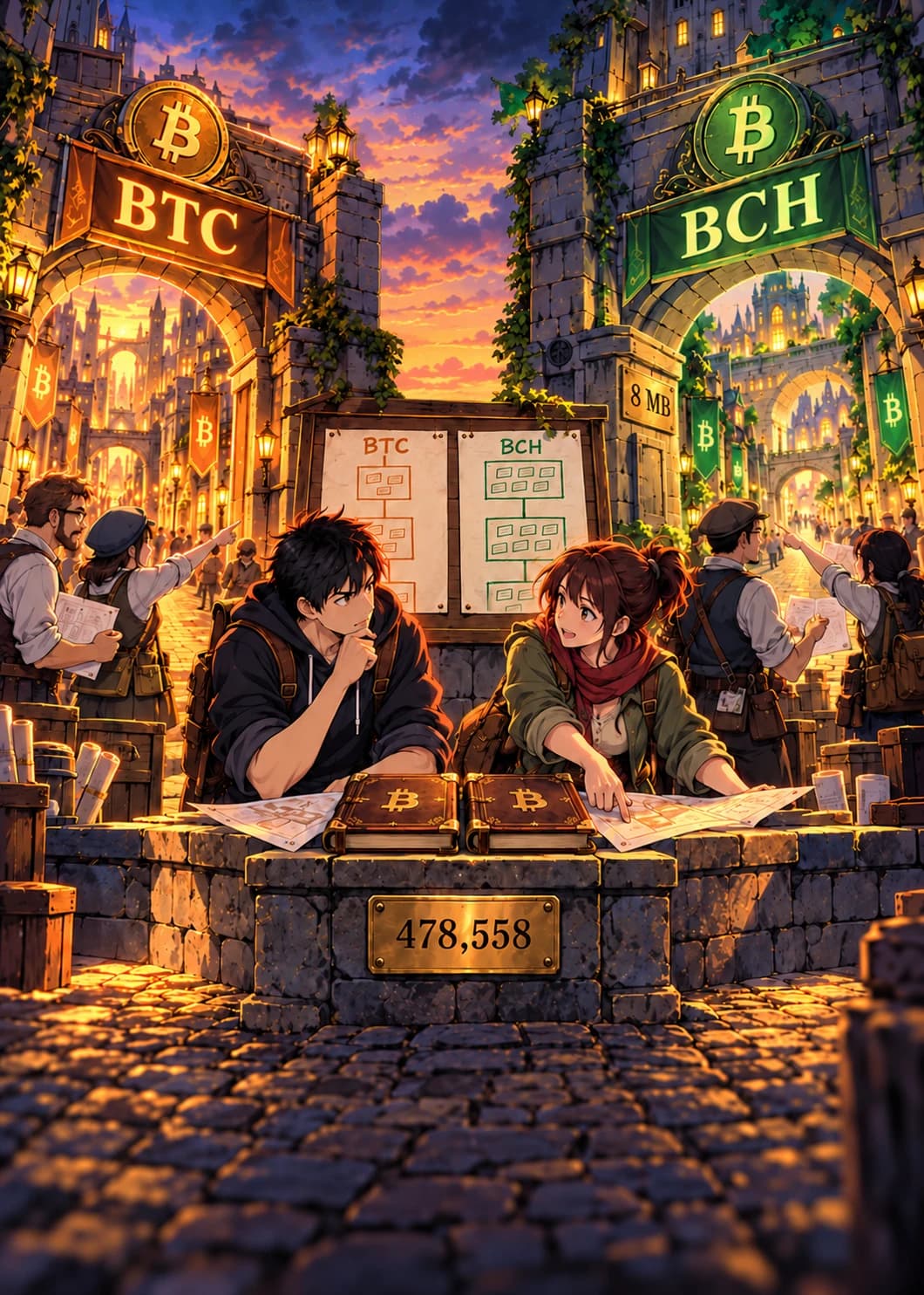 Full illustration for Bitcoin Cash Fork