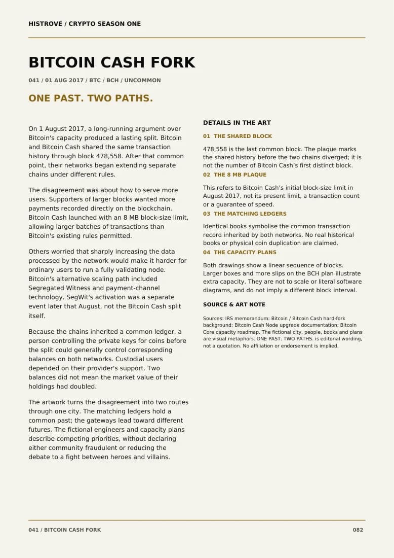 Bitcoin Cash Fork companion book page 2, history and details