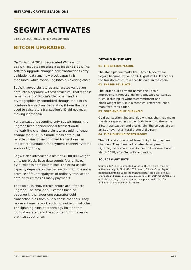 Segwit Activates companion book page 2, history and details
