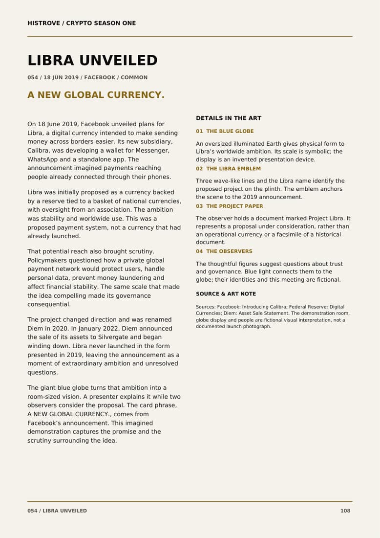 Libra Unveiled companion book page 2, history and details