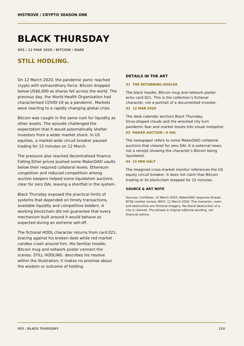 Black Thursday companion book page 2, history and details