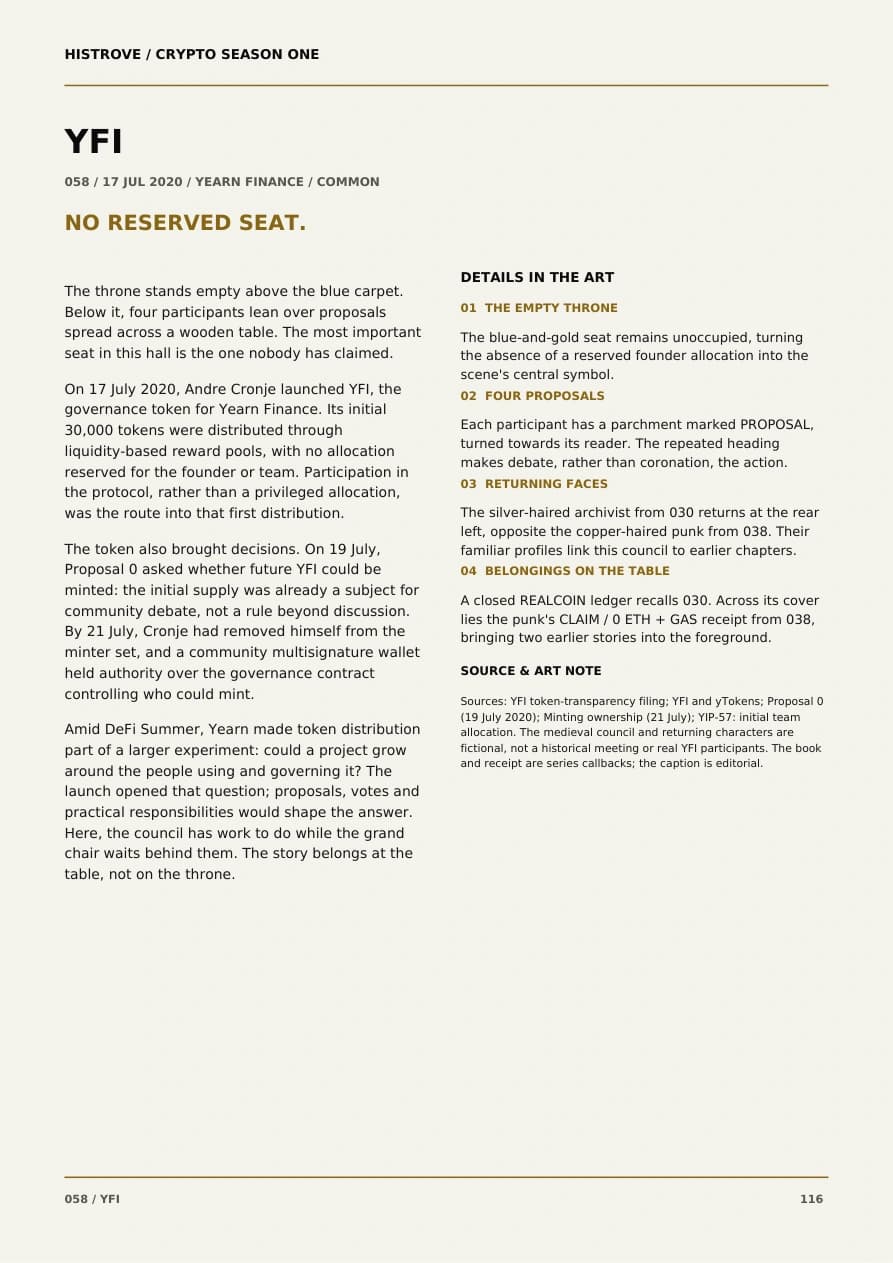 YFI companion book page 2, history and details