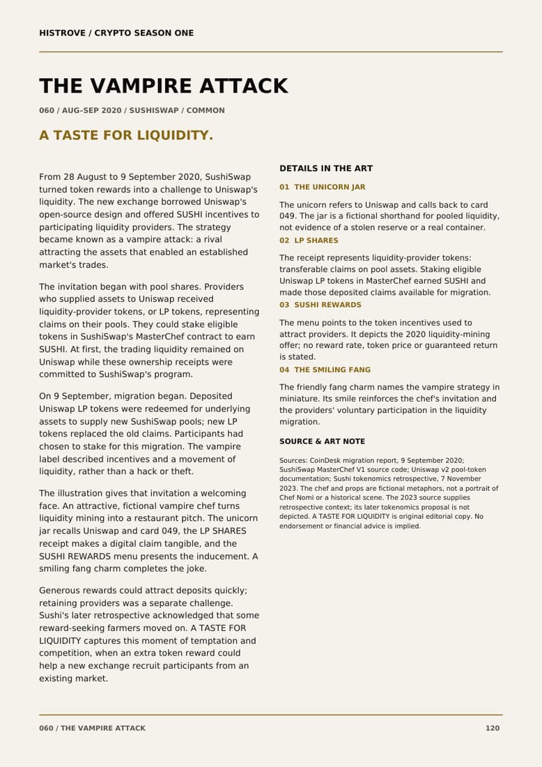 The Vampire Attack companion book page 2, history and details