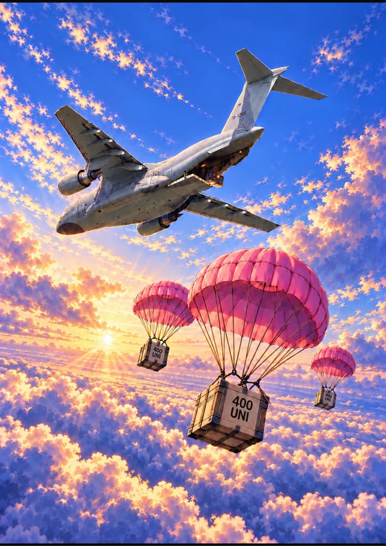 The Uni Airdrop companion book page 1, full artwork