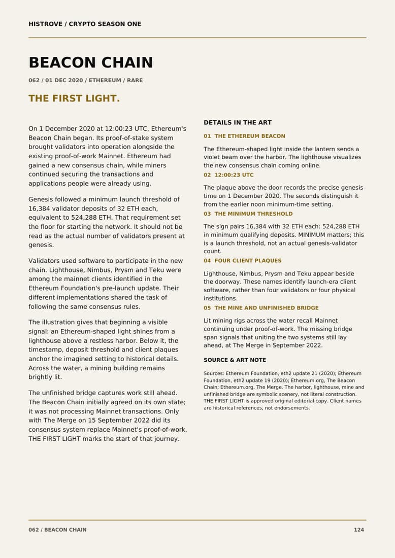 Beacon Chain companion book page 2, history and details