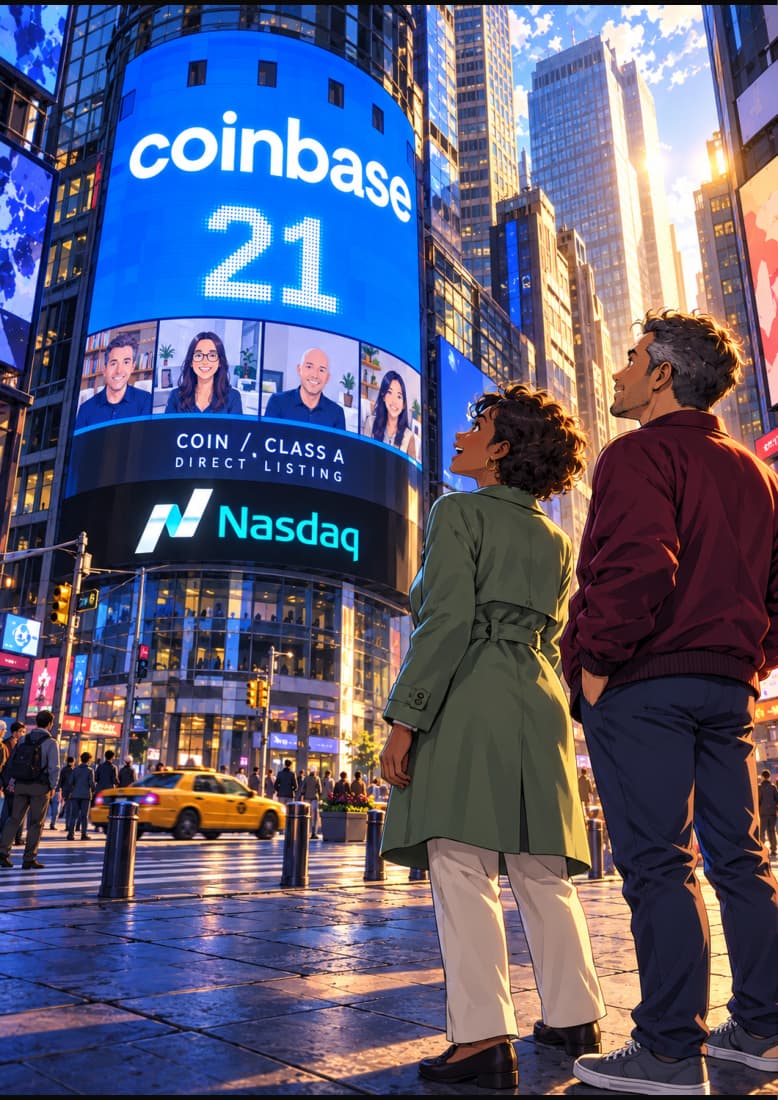 Coinbase On Nasdaq companion book page 1, full artwork