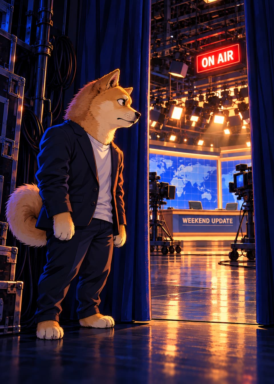 Complete approved illustration for Doge On Saturday Night Live