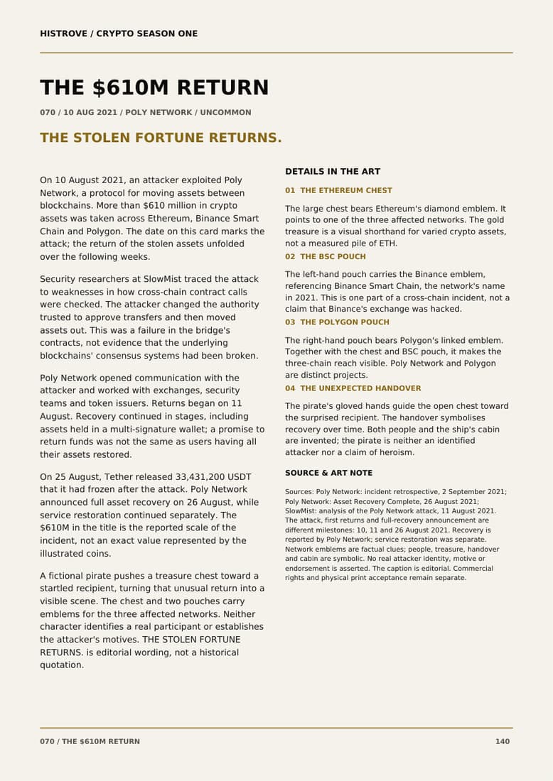 The $610m Return companion book page 2, history and details