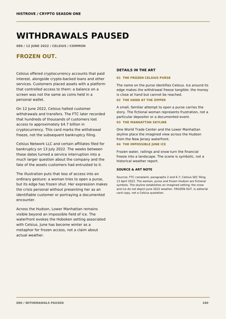 Withdrawals Paused companion book page 2, history and details