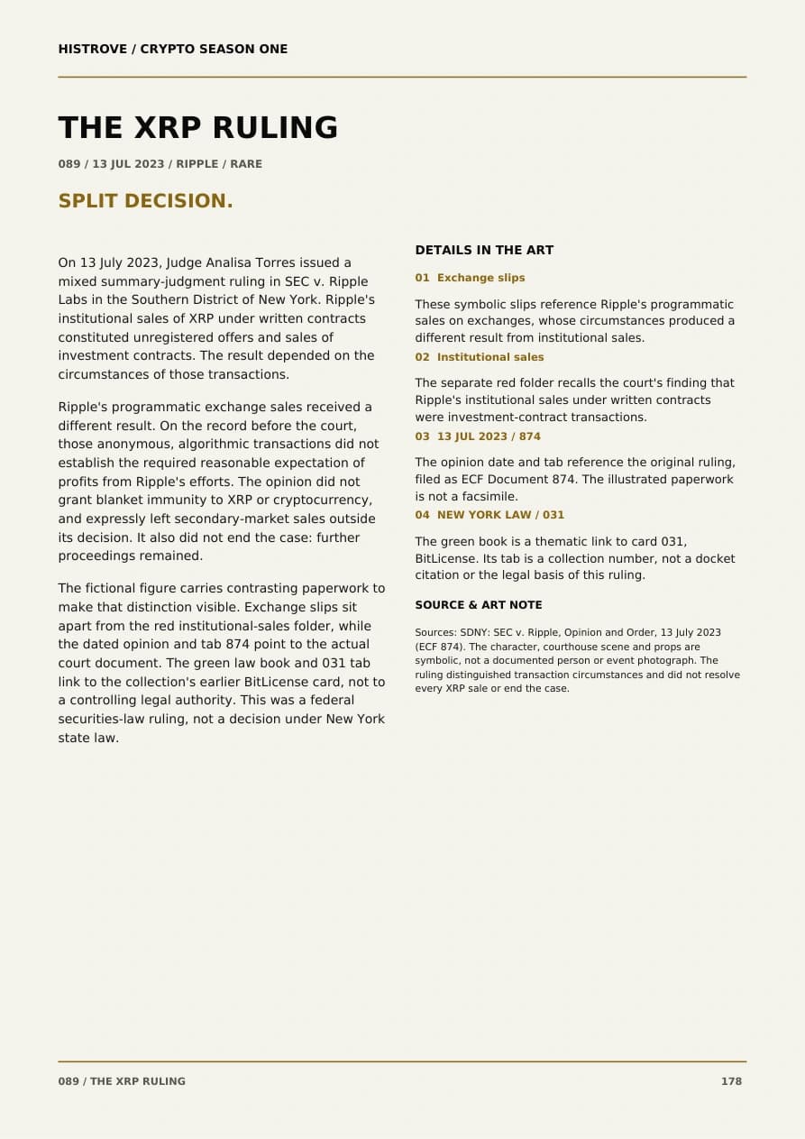 The Xrp Ruling companion book page 2, history and details