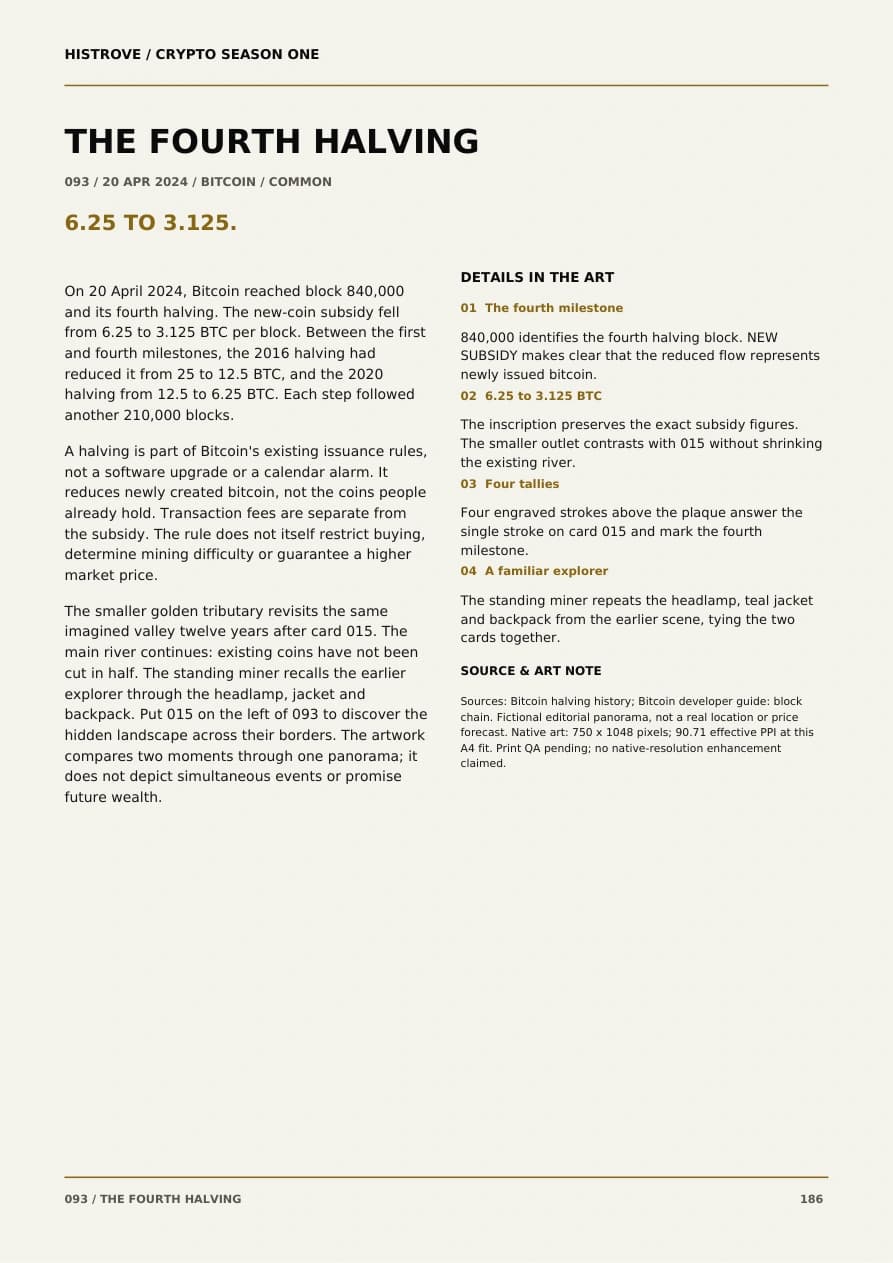 The Fourth Halving companion book page 2, history and details