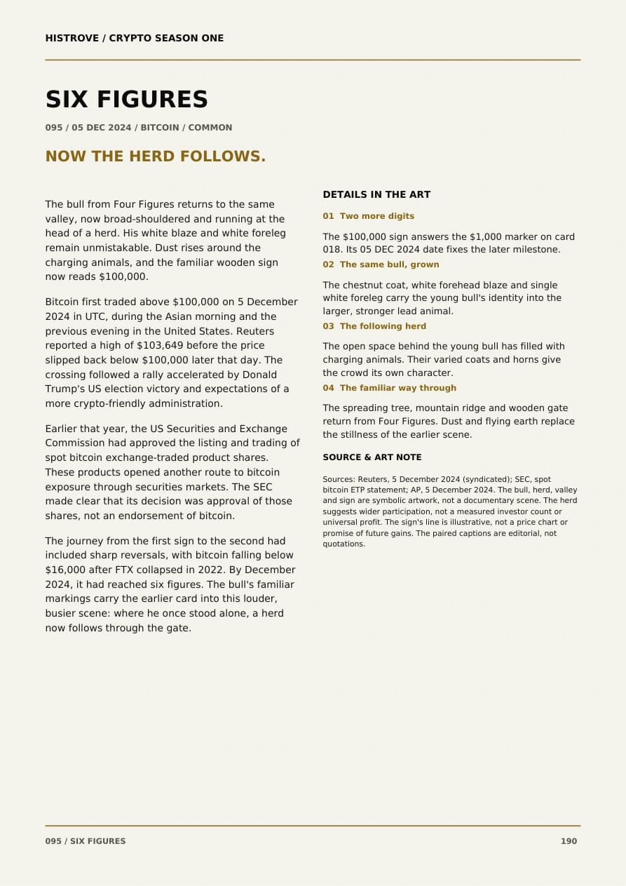 Six Figures companion book page 2, history and details