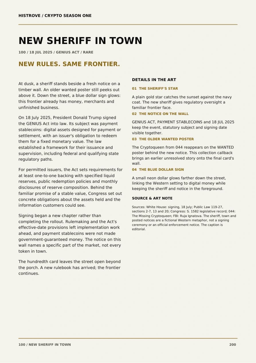 New Sheriff In Town companion book page 2, history and details