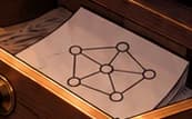 Node-link drawing inside the desk drawer