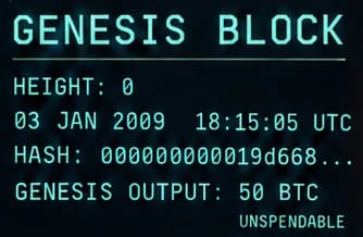 Genesis Block height, timestamp, hash and output display