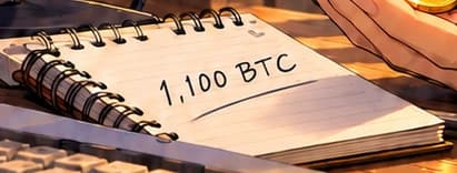 Notebook marked 1,100 BTC