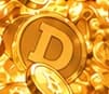 Large Dogecoin-marked coin in the Bitcoin cascade