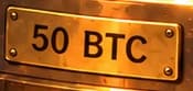 50 BTC plate fixed to the basin