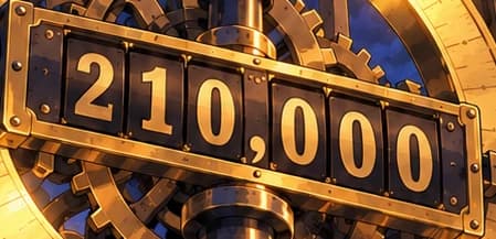 Mechanical counter reading 210,000