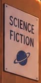 Science Fiction sign on the library shelf