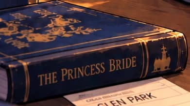 Navy Princess Bride book on the library table