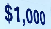 Large $1,000 quote on the monitor