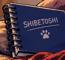 Notebook labelled SHIBETOSHI
