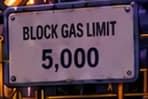 BLOCK GAS LIMIT 5,000 sign recording the initial Frontier thawing restriction