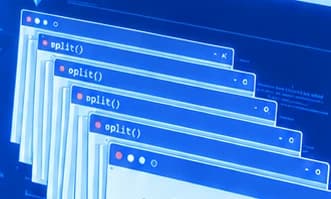 Nested repeat windows representing recursive calls; fictional interface design