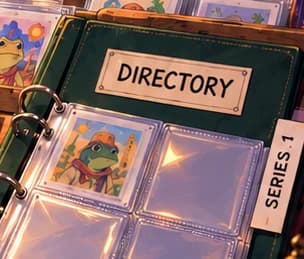 Open card binder labelled DIRECTORY with a SERIES 1 tab