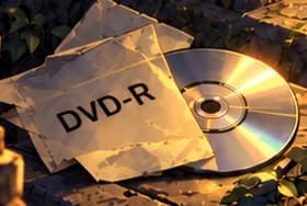 DVD-R sleeve and disc representing write-once messages between offline and networked machines