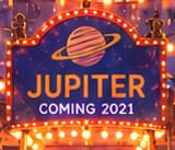 JUPITER / COMING 2021. The planet-shaped sign points to Jupiter's 2021 arrival as a swap aggregator. This future attraction is deliberately placed here with hindsight.