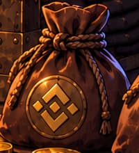 THE BSC POUCH. The left-hand pouch carries the Binance emblem, referencing Binance Smart Chain, the network's name in 2021. This is one part of a cross-chain incident, not a claim that Binance's exchange was hacked.