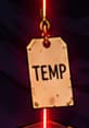 THE TEMP TAG. The small tag recalls temporary Axie DAO access that remained available after its intended use ended. The string is an invented visual explanation.