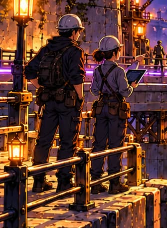 Builders across the collection. The workers and construction imagery echo card 028, The Ether Sale, and card 032, Ethereum Goes Live. They turn separate milestones into one continuing story of building Ethereum.