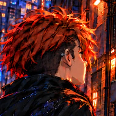 A familiar punk. The red-haired character returns from card 038 as an intentional collection crossover. She is not a historical witness or a depiction of the inscription creator.