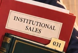 Institutional sales. The separate red folder recalls the court's finding that Ripple's institutional sales under written contracts were investment-contract transactions.