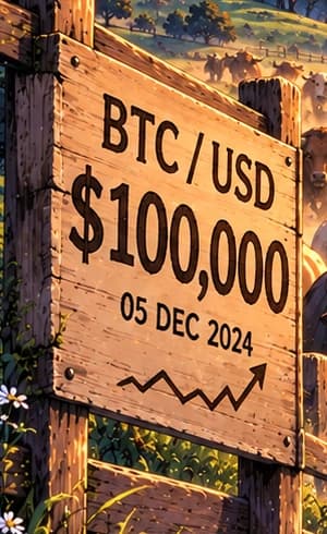 Two more digits. The $100,000 sign answers the $1,000 marker on card 018. Its 05 DEC 2024 date fixes the later milestone.