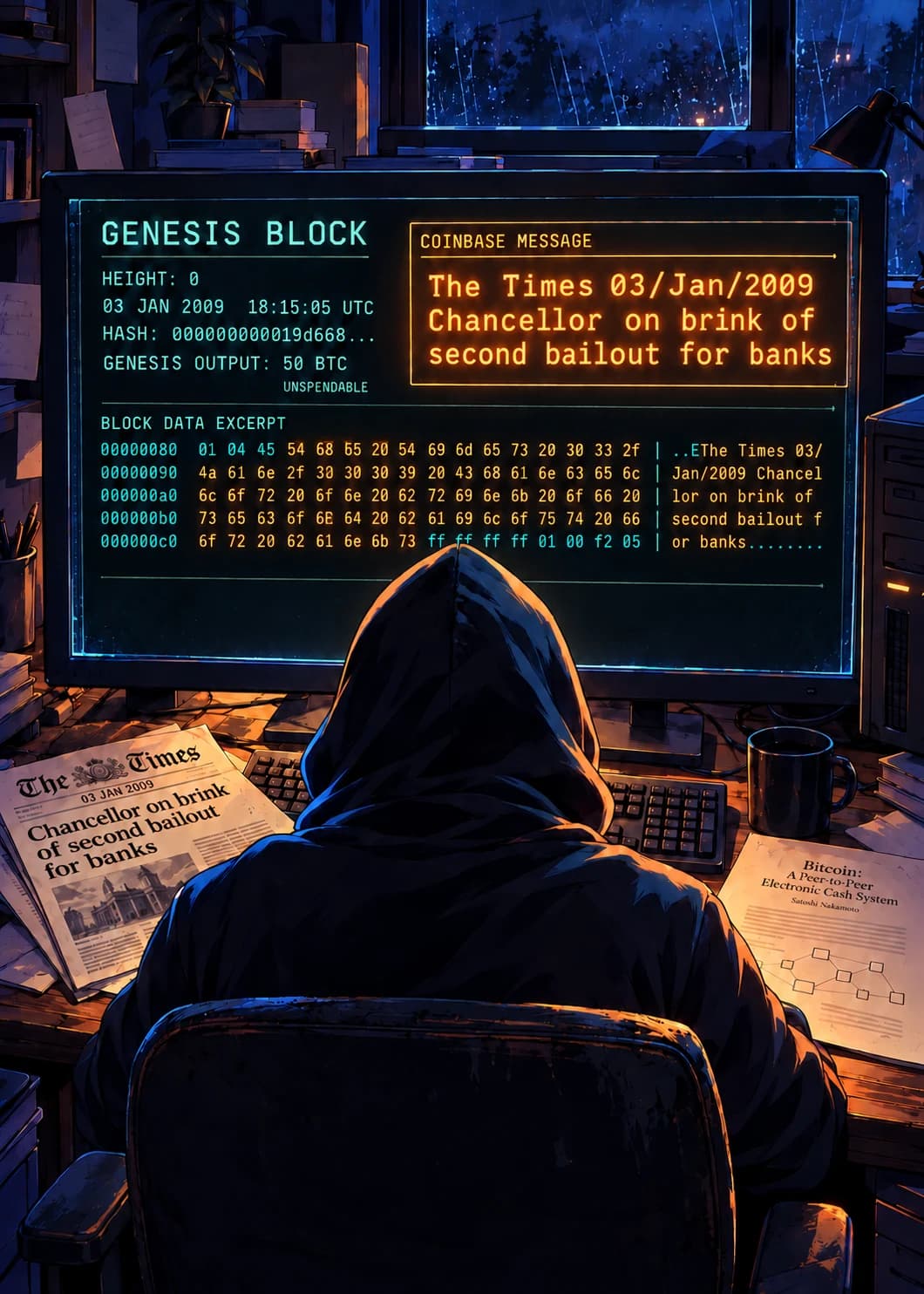Complete approved illustration for Genesis Block