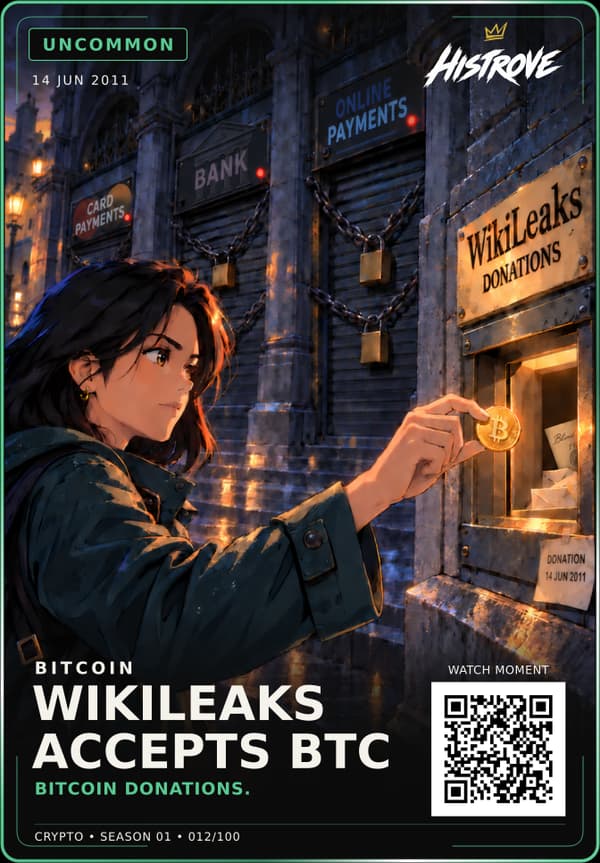 WikiLeaks Accepts Bitcoin collectible card