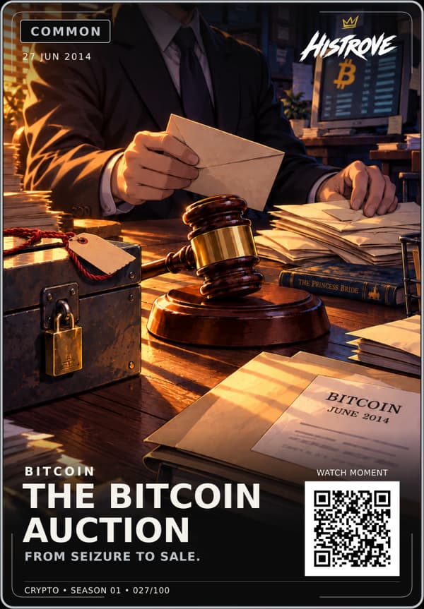 The Bitcoin Auction collectible card