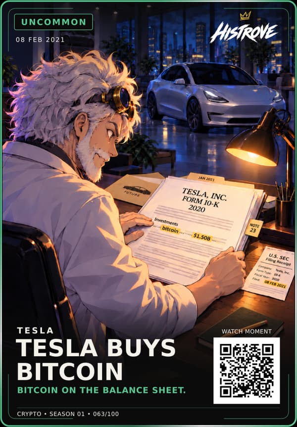 Tesla Buys Bitcoin collectible card